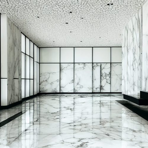 empty white marble wall and floor
